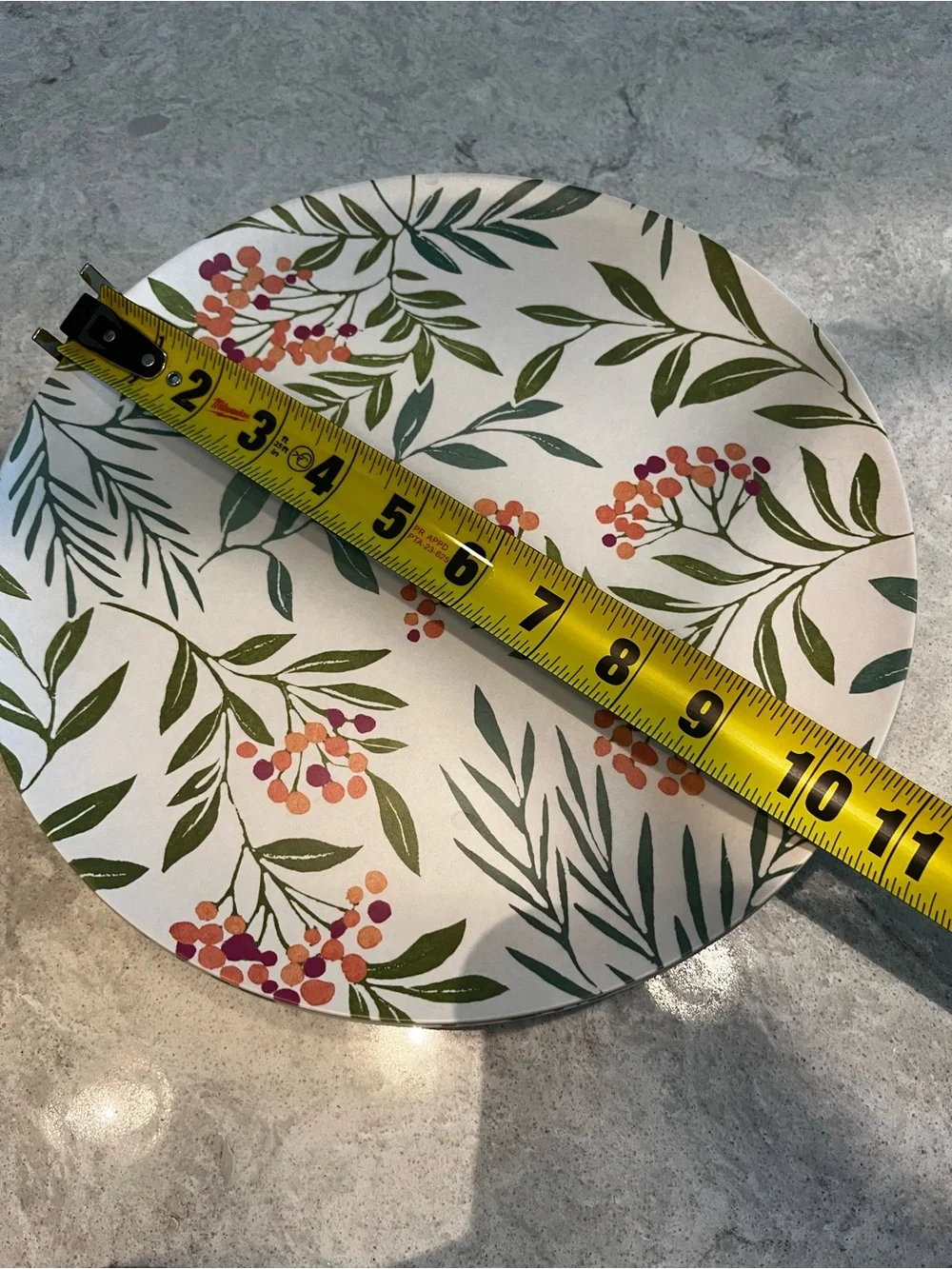 Outdoor Dinner Plate - Green and Orange Set of 8 - heavy duty acrylic